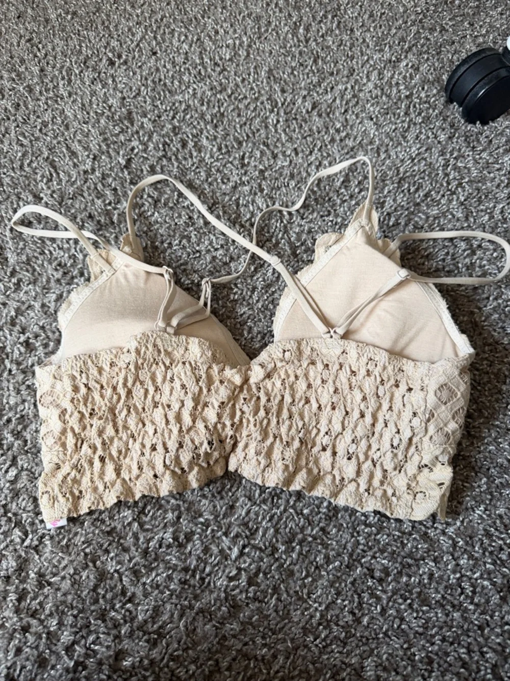 Pink Lily Lace Bralette in Beige size medium - Picture 3 of 5